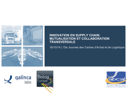 innovation en supply chain: mutualisation et collaboration