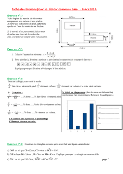 Fiche de r&eacute;visions 5 e
