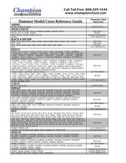 Hammer Model Cross Reference Guide