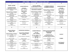 EFSO PARIS - PROGRAMME 2&deg;CYCLE 2014 / 2015