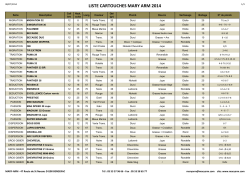 Liste Cartouches MARY ARM 2014