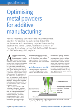 Optimising metal powders for additive manufacturing