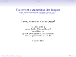 Traitement automatique des langues [.5ex] subtitle