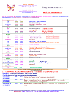 Programme 2014-‐2015 Mois de NOVEMBRE