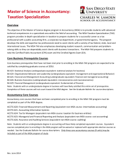 Tax Specialization Overview (pdf)