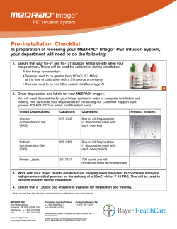Medrad &trade; Intego Pre-Installation Checklist