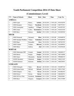 Youth Parliament Competition 2014-15 Date Sheet
