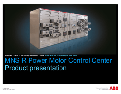 MNS R Power Motor Control Center Product presentation