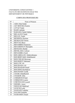 Liste des enseignants par grade Physiques