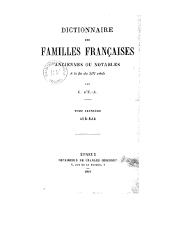 familles françaises anciennes ou notables dictionnaire des