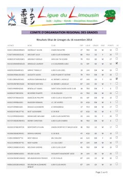 Résultats Tournoi des Grades n°1 - Limoges