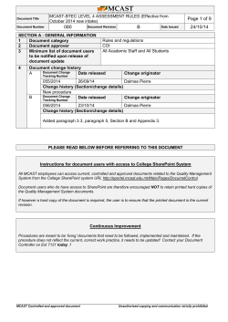 BTEC LEVEL 4 ASSESSMENT RULES (Effective from