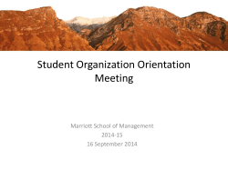 Student Organization Orientation Meeting