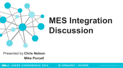 MES Integration Discussion
