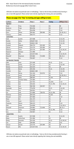 HIDA MSL Full Tutor List updated 07.23.14