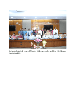 Dr.Jitendra Singh, MoS, Personnel felicitated UPSC recommended