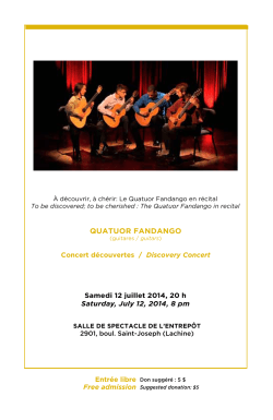 QUATUOR FANDANGO - Concerts Lachine