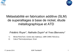 de superalliages à base de nickel, étude métallographique et ATD