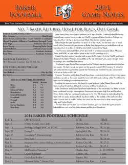 Baker Football 2014 Game Notes