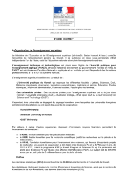 Fiche Koweit 2014 - Rencontres Campus France