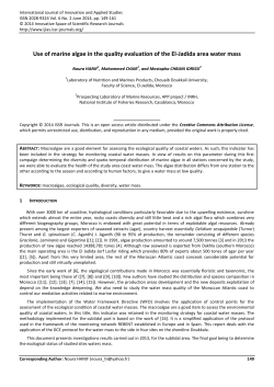 Use of marine algae in the quality evaluation of the