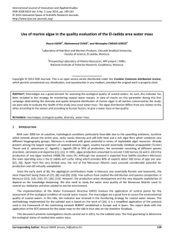 Use of marine algae in the quality evaluation of the