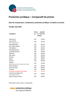 Protection juridique – Comparatif de primes