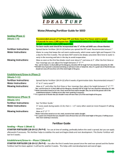 Sheet 6: Seed Water/Mowing Fertilizer Guide