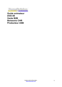 Guide animateur DVD 09 Vente B2B Boissons CHR Producteur ASB