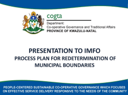 COGTA - Process Plan for Redetermination of Municipal Boundaries