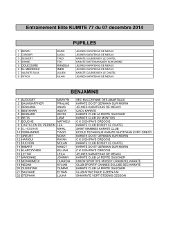 Liste des athle tes kumite entrainement elite 77 du 07 de cembre 2014