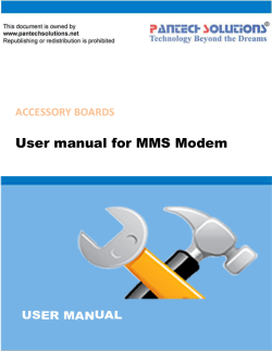 User manual for MMS Modem