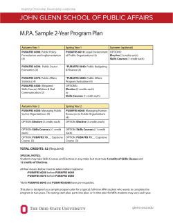 MPA Sample Program Plan - John Glenn School of Public Affairs