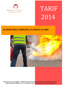 2014 TARIF - phoenix incendie