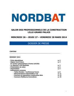 dossier de presse nordbat 2014