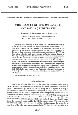 MBE GROWTH OF YbTe ON GaAs(100) AND BaF2 (111