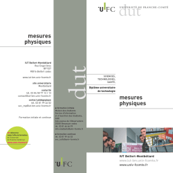 DUT BM mesures physiques - IUT Belfort Montb&eacute;liard