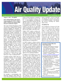 BAAQMD Air Quality Update August 2014
