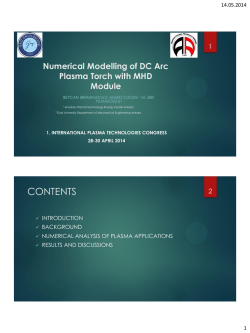 Numerical Modelling of DC Arc Plasma Torch with MHD Module