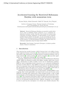 Accelerated learning for Restricted Boltzmann Machine with