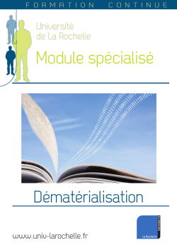 Module spécialisé - Université de La Rochelle