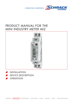 product manual for the mini industry meter miz