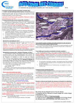 Informations A.S.A - Accueil mairie ria