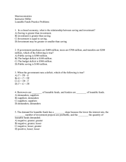 Practice Problems Ch. 10 Loanable Funds Mkt