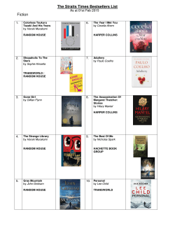 The Straits Times Bestsellers List Fiction