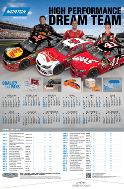 2015 Norton Sprint Cup Calendar