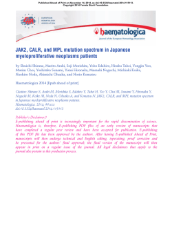 JAK2, CALR, and MPL mutation spectrum in
