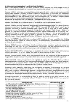 Subventions aux associations pour 2014 - Villers-lès