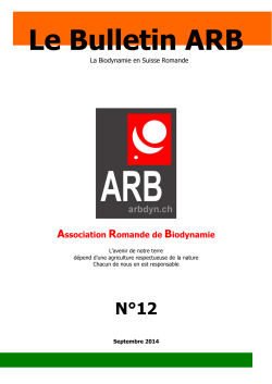 Le Bulletin ARB - Association Romande de Biodynamie