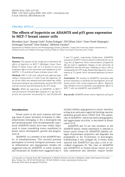 The effects of hypericin on ADAMTS and p53 gene